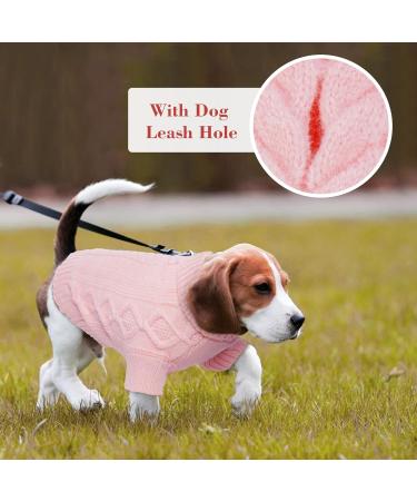 Hjumarayan Elegant Dog Sweater for Medium Dogs | Warm & Stylish Pink Sweater with Leash Hole | Perfect for French Bulldogs (XXL 70cm Breast 52cm Back) - Buy Online on GoSupps.com