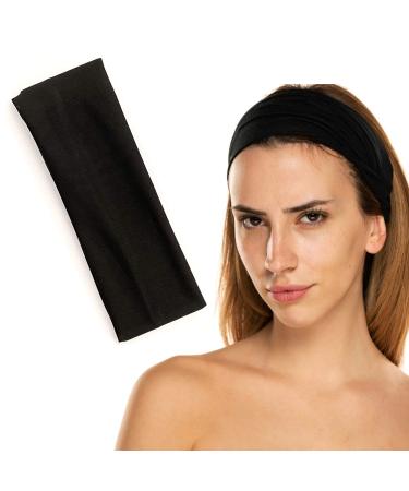 Gekvo 5cm Black Unisex Headbands for women s hair Stretchy Head Band for doing Workout Yoga Makeup Running Headband - Breathable Hair Band for Sweat-Wicking - Buy Online on GoSupps.com