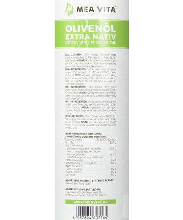 MeaVita olive oil extra virgin and cold pressed 1 pack (1 x 1000 ml) - Buy Online on GoSupps.com