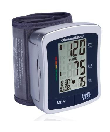 CHOICEMMED Wrist Blood Pressure Monitor - BP Cuff Meter with Display - Blood Pressure Machine up 5.3"-8.5" Wrists - Blood Pressure Tester Kit with Case - Blood Pressure Gauge with Memory