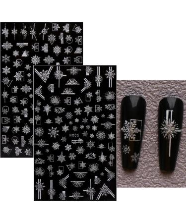 JMEOWIO Christmas Glitter Nail Art Stickers - 8 Sheets Snowflake Xmas Winter Holiday Design - Buy Online on GoSupps.com