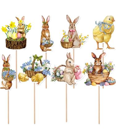 Easter Bunny Cake Topper | Reusable Cake Paper Picks for Easter Cupcake Picks in Bright Colors for Cupcakes Photo Wall Candy Box Photo Booth Background Xialuwy - Buy Online on GoSupps.com