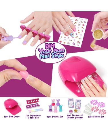 Kid Foot Spa & Nail Art Kit for Girls 5-12 Years | Manicure Pedicure Set, Nail Dryer, Nail Polish, Inflatable Foot Tub | Perfect Pamper Gift for Spa Sleepover Party - Buy Online on GoSupps.com