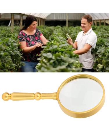 Magnifying Glass 6X Retro Gold Optical Full Metal 75mm Reading Magnifying Glass for Elderly People Microscope - Buy Online on GoSupps.com
