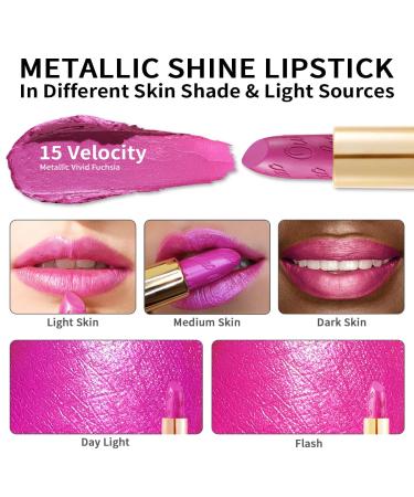 Oulac Metallic Shine Purple Pink Lipstick - Velocity(15) | Vegan & Cruelty-Free Full-Coverage Lip Color - Buy Online on GoSupps.com