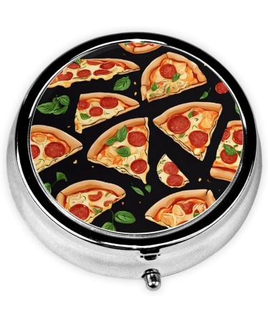 Shop Pizza 3D Round Pill Box - 3 Compartment Mini Decorative Organizer for Vitamins & Travel | Portable Purse Pill Case - Buy Online on GoSupps.com