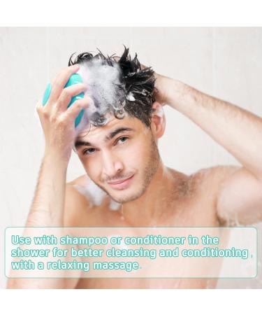 Fretech Scalp Massage Brush - 2 Silicone Bristle Types for Sensitive Scalps Hair Growth & Gentle Cleansing - Green - Buy Online on GoSupps.com