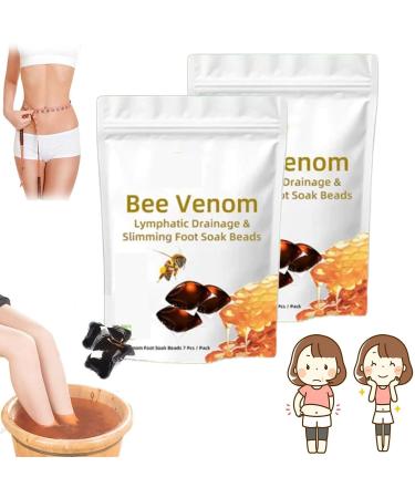Bee Venom Lymphatic Drainage & Slimming Foot Soak Beads Bee Venom Foot Soak Detoxingherbs Cleansing Foot Soak Beads Body Detox Foot Soak Beads Improve Blood Circulation (2 Box)