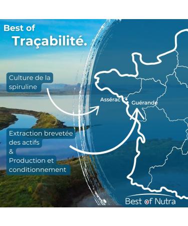 Best of Nutra - Phycocyanin & Selenium - Natural Patented Spirulina - Food Supplement for Adult Immunity Thyroid and Antioxidant - 100% Bioavailable - 15 Ampoules of 10ml - Made in France - Buy Online on GoSupps.com