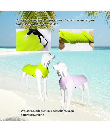 Kickred 2 Pack Dog Cooling Shirts - Ultra-Light Ice Pet Vests for Medium Dogs | Breathable Sleeveless T-Shirts (Violet + Green) - Instant Cooling Solution - Buy Online on GoSupps.com