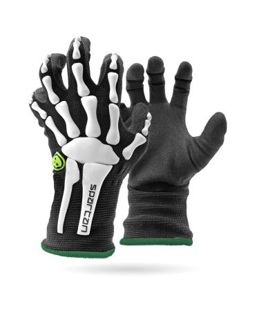 Infamous Paintball Spartan Skeleton Bones Gloves - Small (7) Black/White