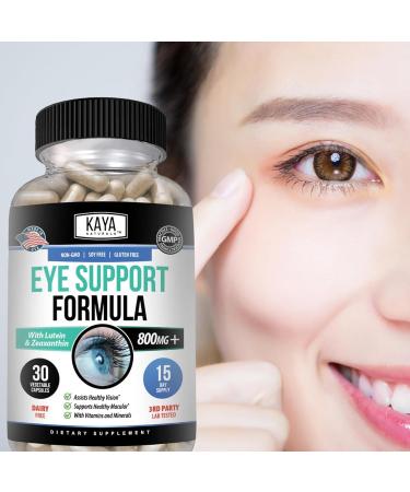 Kaya Naturals Eye Health Supplement Lutein and Zeaxanthin Vision Health Eye Strain Support 800 mg Vitamin Supplement 30 Capsules 30 Count (Pack of 1) - Buy Online on GoSupps.com