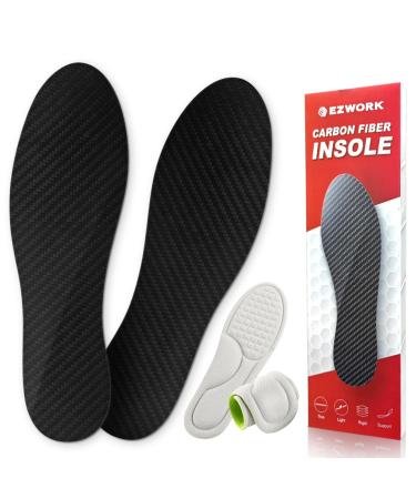 Carbon Fiber Insoles Carbon Fiber Foot Plate 1 Pair Rigid Shoe Insert Support Turf Toe Foot Fractures Morton Extension Hallux Rigidus and Limitus - Alternative to Post Op Shoe 9.64"-Men's 7-7.5/Women's 8-8.5 245mm Black-1 Pair