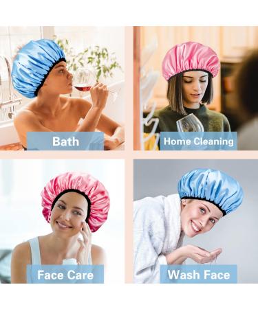 Auban Adjustable Extra Large Shower Cap for Women - Reusable Waterproof Hair Cap in 3 Colors - Buy Online on GoSupps.com