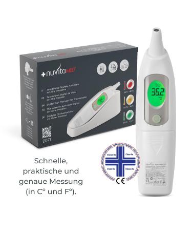 Nuvita 2071 Digital Ear Thermometer with Alarm - Accurate & Easy Measurement for International Shipping - Buy Online on GoSupps.com