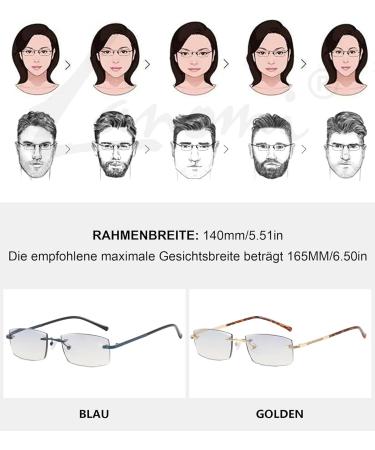 Lanomi Frameless Reading Glasses - Blue Light Filter UV400 Protection Gray Tinted Lens Rectangle Vision Aid 1.0x Magnification - International Shipping Available - Buy Online on GoSupps.com