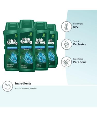 Irish Spring Body Wash Moisture Blast 18 fluid ounce 4 Count (Pack of 1) - Buy Online on GoSupps.com