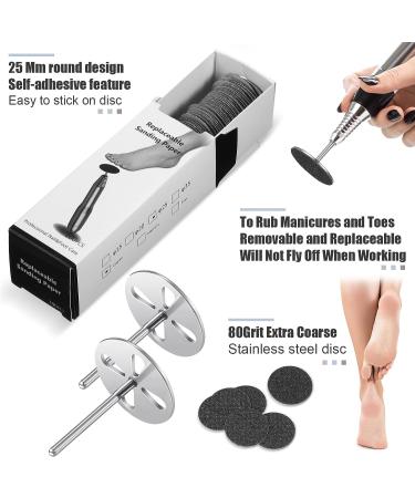 Set of 102 Stainless Steel 25mm Sanding Paper Discs - 80 Grit | Nail Drill Bits Replacement Pads for Electric Foot Rasp Files - Buy Online on GoSupps.com