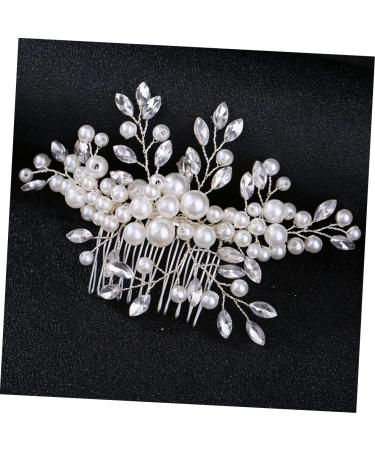FRCOLOR 1pc Flower Crystal Ab Rhinestones Wedding Headpiece Metal Hair Claw Clips Crystal Vintage Bridal Hair Clips Silver Barrettes Hair Accessories Tiara Manual Bride Comb - Buy Online on GoSupps.com