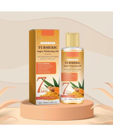 Turmeric Oil for Dark Spots and Skin Whitening Face and Body Treatment Anti-Aging 100ml Reduces Dark Spots Improves Skin Tone Moisturizes and Rejuvenates 100% Plant Essential Oil - Buy Online on GoSupps.com