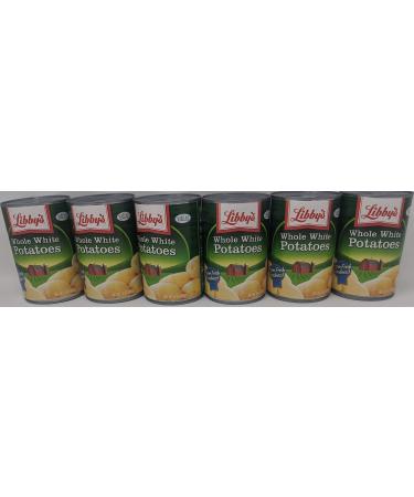 Whole White Potatoes by Libby, 6 x 15 Oz Can of Whole Canned Potatoes, Bundled with JFS Recipe Card