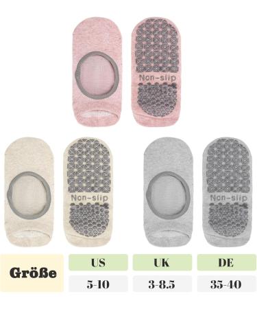 Utensilsto 3 Pair Yoga Socks for Women - Anti-Slip Pilates Barre Ballet & Fitness Slipproof Barefoot Socks - Buy Online on GoSupps.com