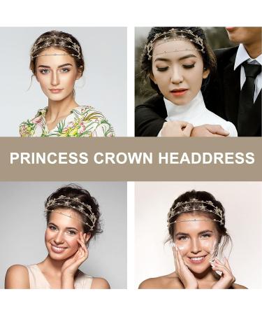 Uonlytech Alloy Stars Goddess Crown Headband Bridal Tiara Wedding Accessory - Golden - Buy Online on GoSupps.com