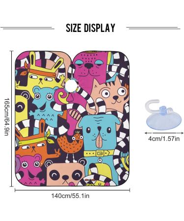 Bolaz Waterproof Barber Cape - Cute Funny Animals Hair Cutting Bib for Men & Women | Stylish Dog Cat Bear & Cheetah Designs - Buy Online on GoSupps.com