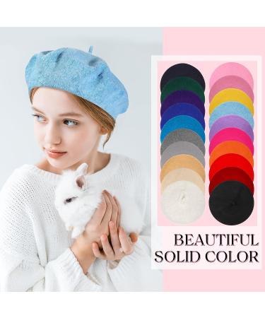 20-Piece Multicolored Wool Berets for Women, French Painter Hats for Winter Parties - Men's and Girls' Artist Beret Hat for Indoor/Outdoor Events - Buy Online on GoSupps.com