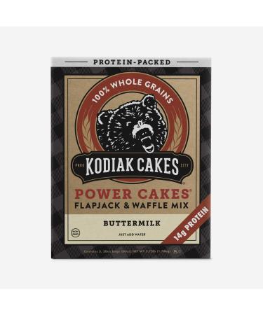 Kodiak, Power Cakes Buttermilk Flapjack & Waffle Mix, 20 oz per count, 3 Count 1.25 Pound (Pack of 3) - Buy Online on GoSupps.com