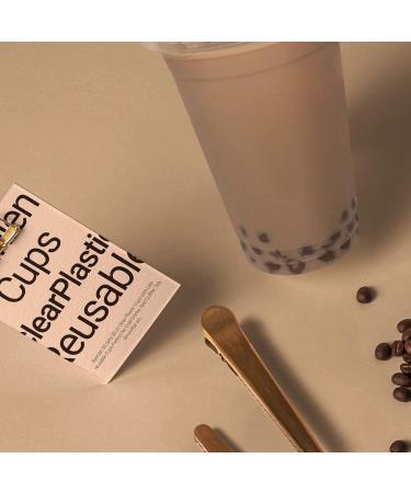 Belinlen 100 Sets 24 oz. Plastic Crystal Clear Cups with Flat Lids for Cold Drinks Iced Coffee Bubble Boba Tea Smoothie etc. (Coming with Extra 20 lids as Bonus) 24oz(100pack)with lids - Buy Online on GoSupps.com