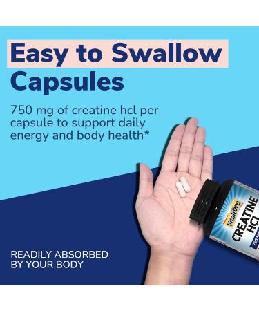 Creatine HCl Capsule 750mg High Absorption Creatine Hydrochloride Endurance Strength Fast Absorbing No Load No Bloat Monohydrate Micronized Alternative Once Daily 90 Capsules 90 Count (Pack of 1) - Buy Online on GoSupps.com