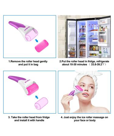 2 Pack Ice Roller for Face, Eyes & Body Relief - Skin Care Tool for Migraine Relief & Blood Circulation - Blue & Pink - Buy Online on GoSupps.com