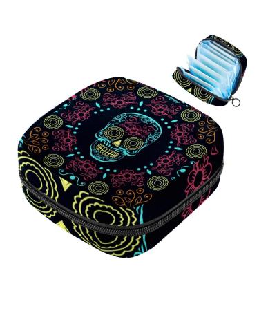 Totenkopf-Boho storage bag for women's bandages large menstrual cup cylinder pocket with zipper periodic inserts bags panty liners tampons for girls and women multi-colored 10