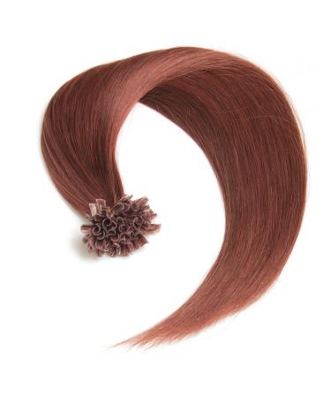Kastaniee Keratin Bonding Extensions | 100% Remy Real Hair | 25x 1g 45cm U-Tip Chestnut Color #33 - Long Smooth Strands - Buy Online on GoSupps.com
