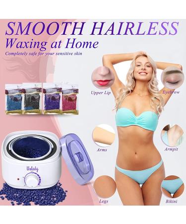 Wolady Electric Wax Warmer Kit with 4 Bags Wax Beans - Hair Removal for Face, Body, Arms, Legs (Blue) - Buy Online on GoSupps.com