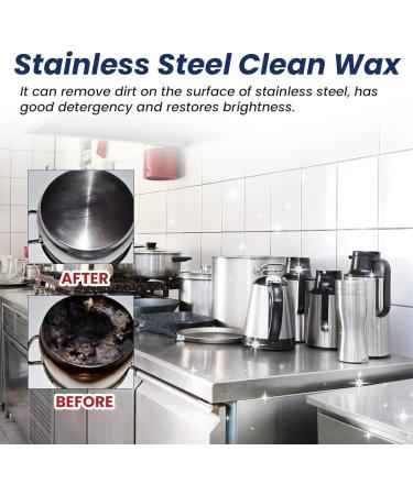 Stainless Steel Cleaning Paste Stainless Steel Cleaner and Polish Rust Remover for Metal Powerful Cookware Polish Wax for Grease Oven Sink - Buy Online on GoSupps.com