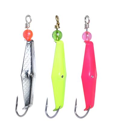 Clark Spoon Size 0, One Chrome Hammered Scale Finish, One Chartreuse, One Pink, 3 Pack