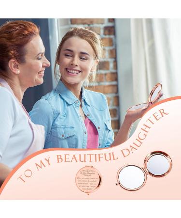 Sophauteem Daughter Gift Compact Mirror - Unique Makeup Mirror for Teen Girls - Perfect for Wedding, Birthday, Graduation & More - Rose Gold - Buy Online on GoSupps.com