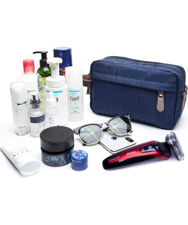 WANDF Small Nylon Toiletry Bag Dopp Kit Shaving Kit Lightweight for Men and Women - Blue - Buy Online on GoSupps.com