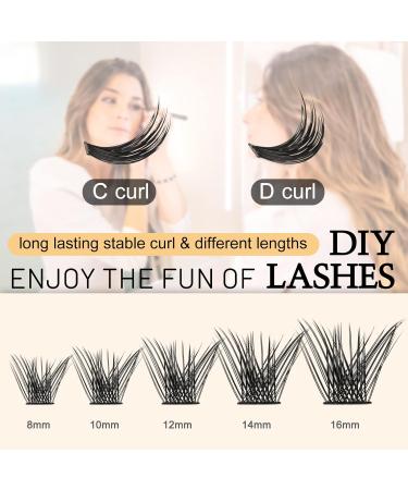Quewel 14mm Individual Eyelashes - Natural Matte Mega C Curl | Fluffy DIY Eyelash Extensions | 1 Piece Pack - Buy Online on GoSupps.com