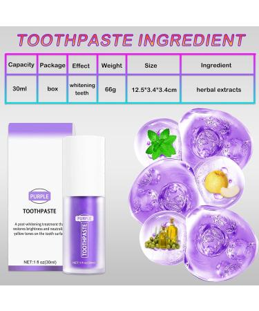 Purple Teeth Whitening Toothpaste | Brighten Teeth & Remove Stains | Color Correction Serum for White Smile - Buy Online on GoSupps.com
