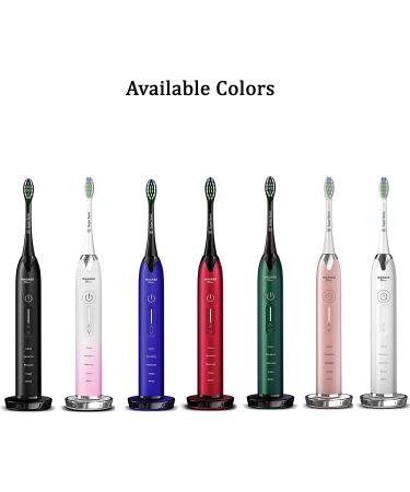 Wagner & Stern Ultrasonic Whitening Toothbrush with Pressure Sensor - 5 Modes, 4 Intensity Levels, 3D Sliding Control, 8 Dupont Bristles, Premium Travel Case - Burgundy - Buy Online on GoSupps.com