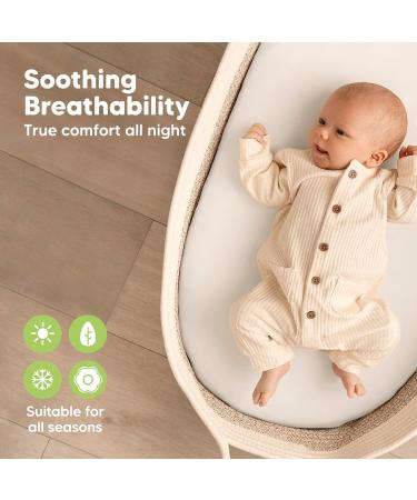 2-Pack Organic Cotton Fitted Baby Bed Sheets for Boys & Girls - Soft White Stroller and Mattress Covers - Buy Online on GoSupps.com