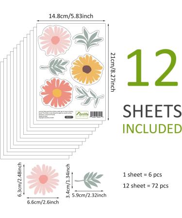 Funlife Multi Petal Daisy and Leaves Wall Decal - Peel and Stick Transparent PVC Kids Wall Art for Nursery, Bedroom, Playroom - Wall Stickers for Revamping D cor - Buy Online on GoSupps.com