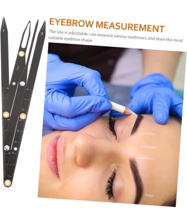 Angoily 7 Pcs Second Generation Scale Microblading Ruler Eyebrow Measuring Rulers Metal Makeup Set 25x5x0.6cmx7pcs Blackx7pcs - Buy Online on GoSupps.com