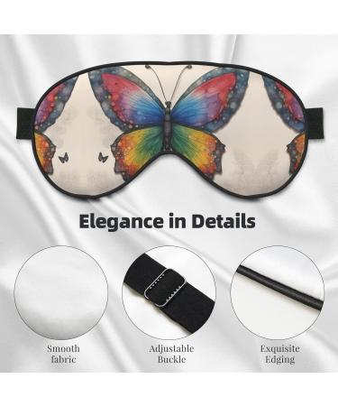 SSIMOO Rainbow Butterfly Print Eye Mask - Ultra-Soft Light-Blocking for Restful Sleep | International Shipping - Buy Online on GoSupps.com