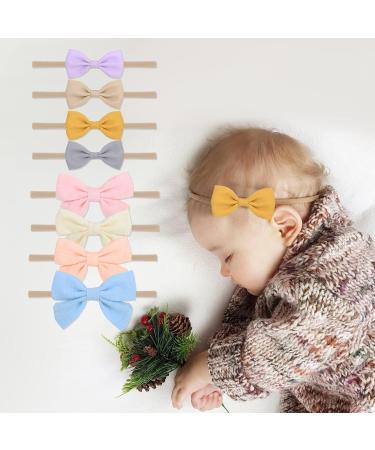 DooBoi Baby Girls Flower Headbands, Set of 24, Soft Nylon Elastic Hair Accessories for Newborns, Infants, Toddlers, Kids - Hair Bows-03 - Buy Online on GoSupps.com