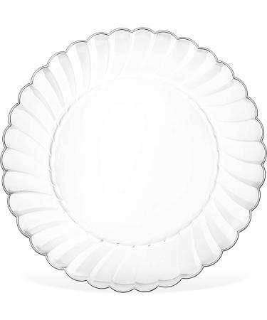 Oasis Creations 6 Clear Round Plastic Plate Set - 100 Pack, Reusable Party Supplies for Birthdays, Celebrations, Buffets- Catering and More - Buy Online on GoSupps.com