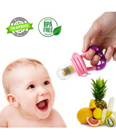Shakar Baby Food Feeder Pacifier - 3 Pack Silicone Fruit Teether | Baby Teething Feeder Set | Infant Silicone Feeder for Fruits | BPA-Free - Buy Online on GoSupps.com